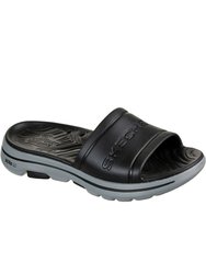 Mens Go Walk 5 Surfs Out Sliders - Black/Gray - Black/Gray