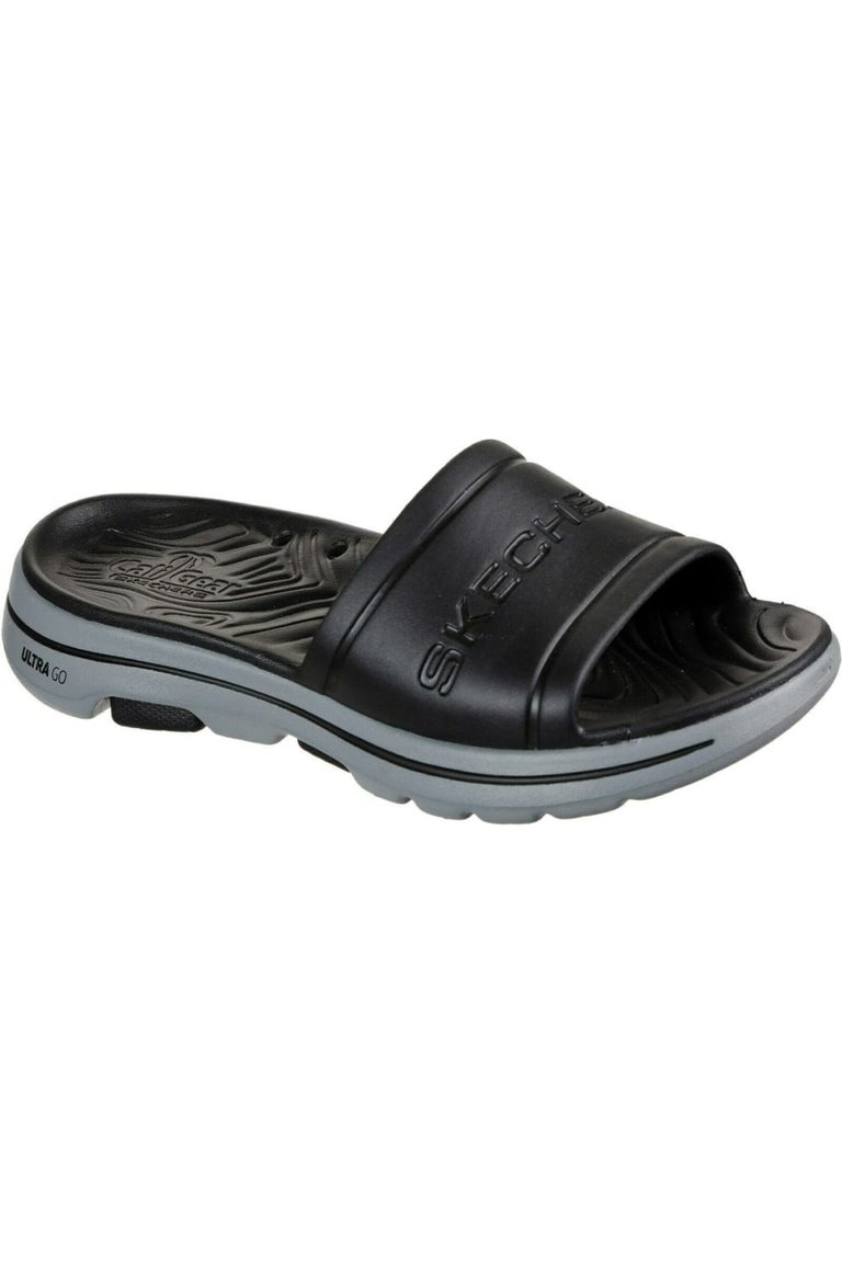 Mens Go Walk 5 Surfs Out Sliders - Black/Gray - Black/Gray