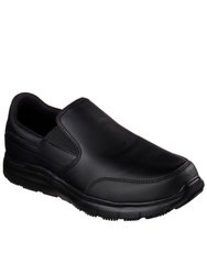 Mens Leather Flex Advantage SR - Bronwood Slip On Shoes - Black - Black