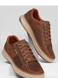 Mens Moreno Winsor Oiled Leather Casual Shoes - Chestnut Brown