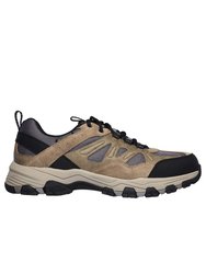 Mens Selmen Enago Leather Trainers - Tan/Black