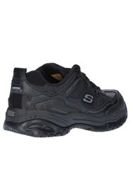 Mens Soft Stride Work Sneaker - Black