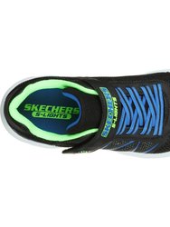 Skechers Boys S Lights Dynamic Flash Sneakers (Black/Lime Green)