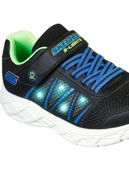 Skechers Boys S Lights Dynamic Flash Sneakers (Black/Lime Green)