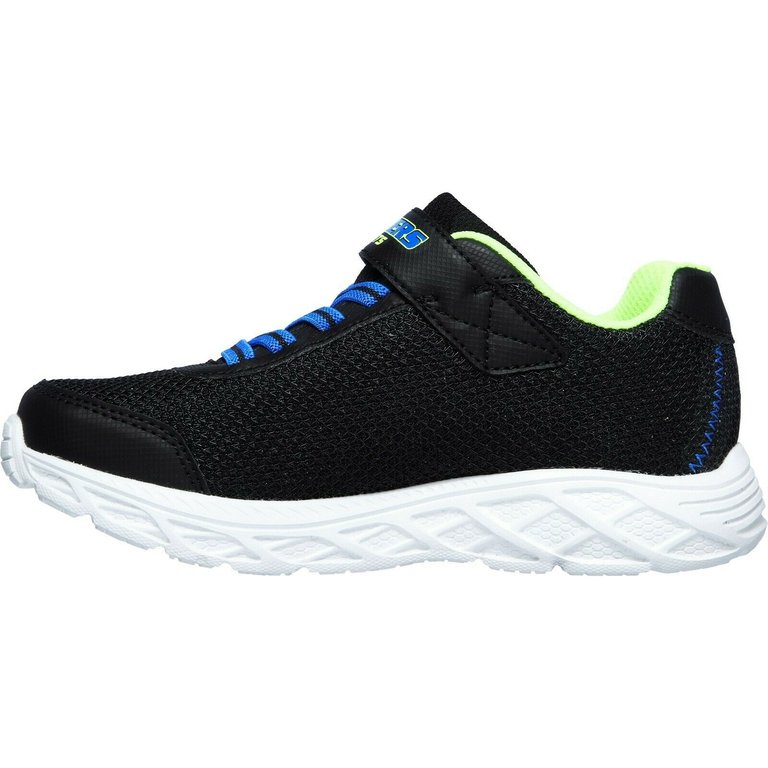 Skechers Boys S Lights Dynamic Flash Sneakers (Black/Lime Green)