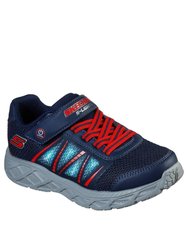 Skechers Boys S Lights Dynamic Flash Sneakers (Navy/Red)