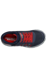 Skechers Boys S Lights Dynamic Flash Sneakers (Navy/Red)
