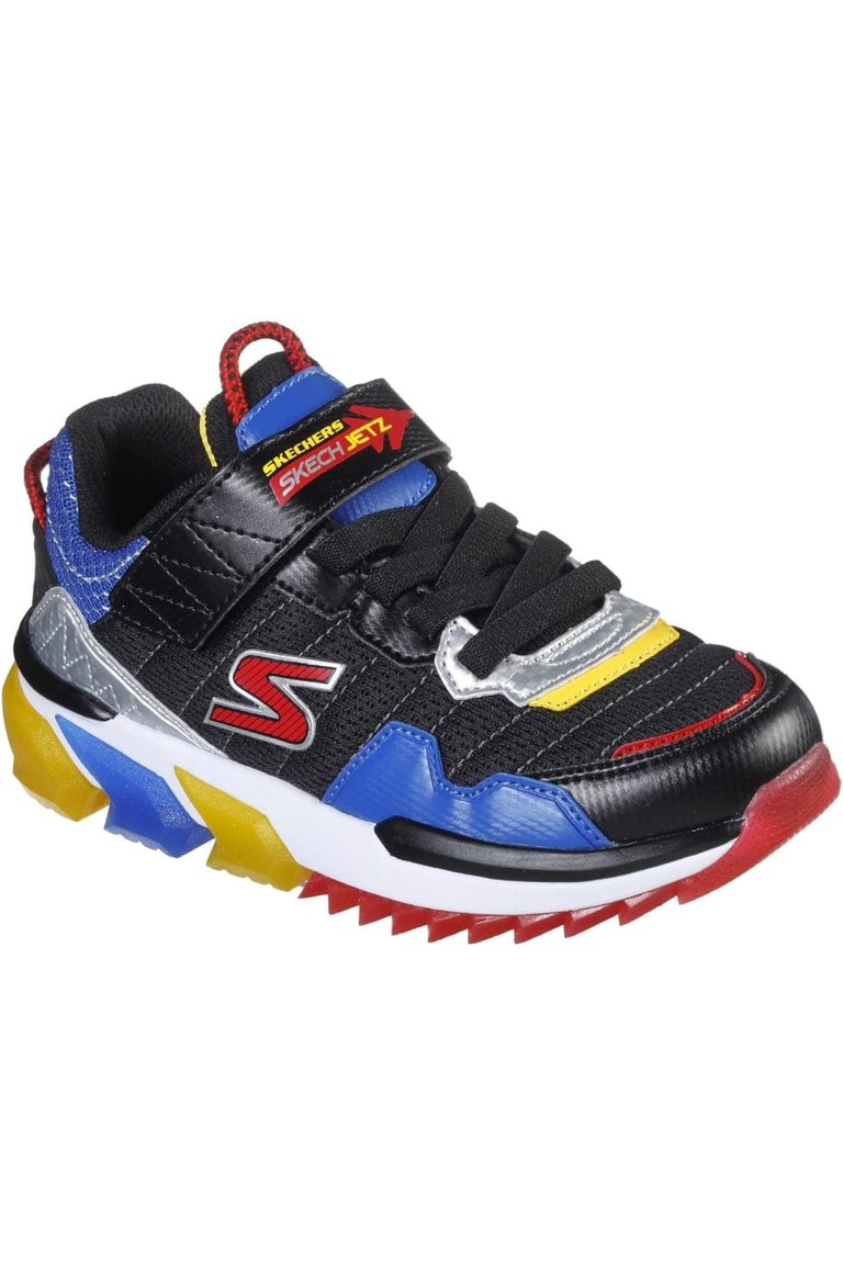 Skechers Boys Skech-Jetz Sneaker (Black/Multicolored) - Black/Multicolored