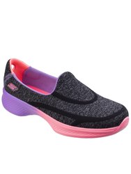 Skechers Childrens Girls Go Walk 4 Awesome Ombres Slip On Shoes (Black/Multi) - Black/Multi