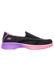 Skechers Childrens Girls Go Walk 4 Awesome Ombres Slip On Shoes (Black/Multi)