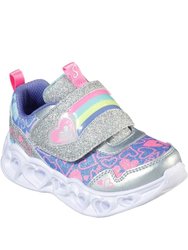 Skechers Childrens/Kids Heart Lights Trainers (Silver/Pink/Purple) - Silver/Pink/Purple