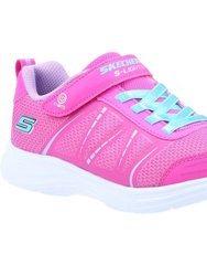 Skechers Girls Glimmer Kicks Shimmer Brights Sneakers (Hot Pink) - Hot Pink