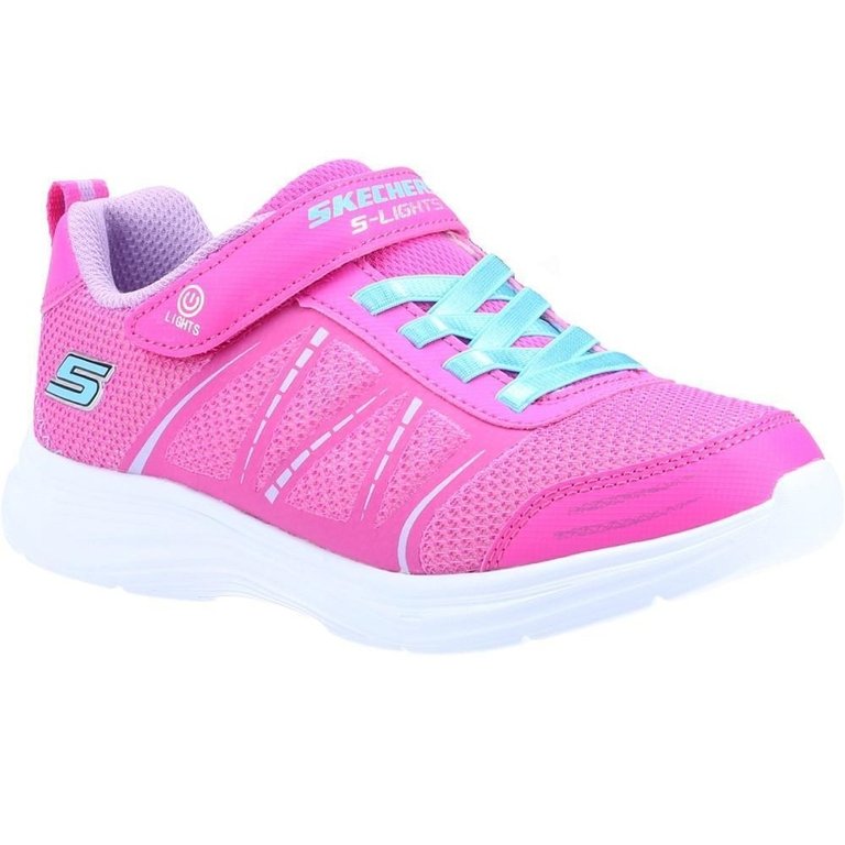 Skechers Girls Glimmer Kicks Shimmer Brights Sneakers (Hot Pink) - Hot Pink