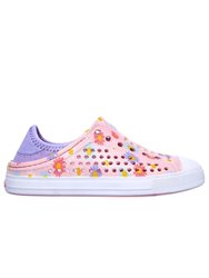 Skechers Girls Hello Daisy Shoes (Pink/White Print)