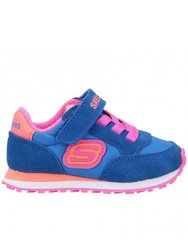 Skechers Girls Retro Suede Sneakers (Blue/Orange)