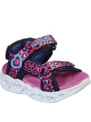 Skechers Girls S Lights Heart Lights Savvy Cat Sandal (Hot Pink/Blue) - Hot Pink/Blue