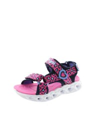 Skechers Girls S Lights Heart Lights Savvy Cat Sandal (Hot Pink/Blue)