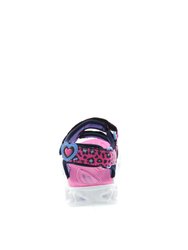 Skechers Girls S Lights Heart Lights Savvy Cat Sandal (Hot Pink/Blue)