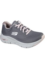 Womens/Ladies Arch Fit Sunny Outlook Sneaker - Gray/Pink - Gray/Pink