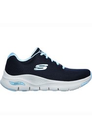 Womens/Ladies Arch Fit Sunny Outlook Sneaker (Navy/Light Blue)