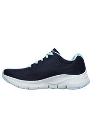 Womens/Ladies Arch Fit Sunny Outlook Sneaker (Navy/Light Blue)