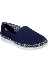 Womens/Ladies Bobs Flexpadrille 3.0 Dark Horse Canvas Shoes - Navy - Navy