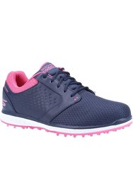 Womens/Ladies Elite 3 Grand Leather Sneakers (Navy/Pink) - Navy/Pink