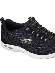 Womens/Ladies Empire DLux Sneakers - Black/White - Black/White