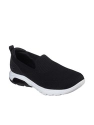 Womens/Ladies Gowalk Air Slip On Sports Shoe (Black/White) - Black/White