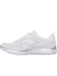 Womens/Ladies Summits Suited Leather Sneakers - White/Silver