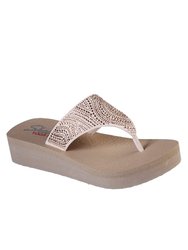 Womens/Ladies Vinyasa Stone Candy Flip Flop - Taupe