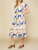 Abstract Botanical Midi Dress In Tangerine Navy - Tangerine Navy