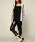 Carthage Open Knit Cardigan In Black/Ivory