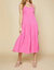 Cross Back Tiered Maxi Dress In Pink - Pink