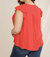 Curvy Ruffle Top Coral In Red