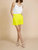 Dressy Structured Shorts In Neon Yellow