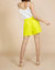 Dressy Structured Shorts In Neon Yellow