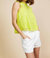 Lace Eyelet Cami Top In Neon Yellow