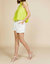 Lace Eyelet Cami Top In Neon Yellow