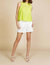 Lace Eyelet Cami Top In Neon Yellow - Neon Yellow