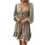 Metallic Cinch Front Dress In Champagne - Champagne