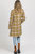 Plaid Long Coat In Taupe/Mustard