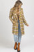 Plaid Long Coat In Taupe/Mustard