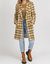 Plaid Long Coat In Taupe/Mustard