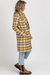 Plaid Long Coat In Taupe/Mustard