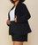 Plus Size Long Sleeve Open Blazer In Black