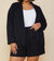 Plus Size Long Sleeve Open Blazer In Black