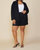 Plus Size Long Sleeve Open Blazer In Black - Black