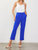 Recycled Poly Tapred Pants With Waist Band In Electric Blue - Electric Blue