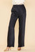 Satin Elastic Waist Straight Leg Pant In Black - Black